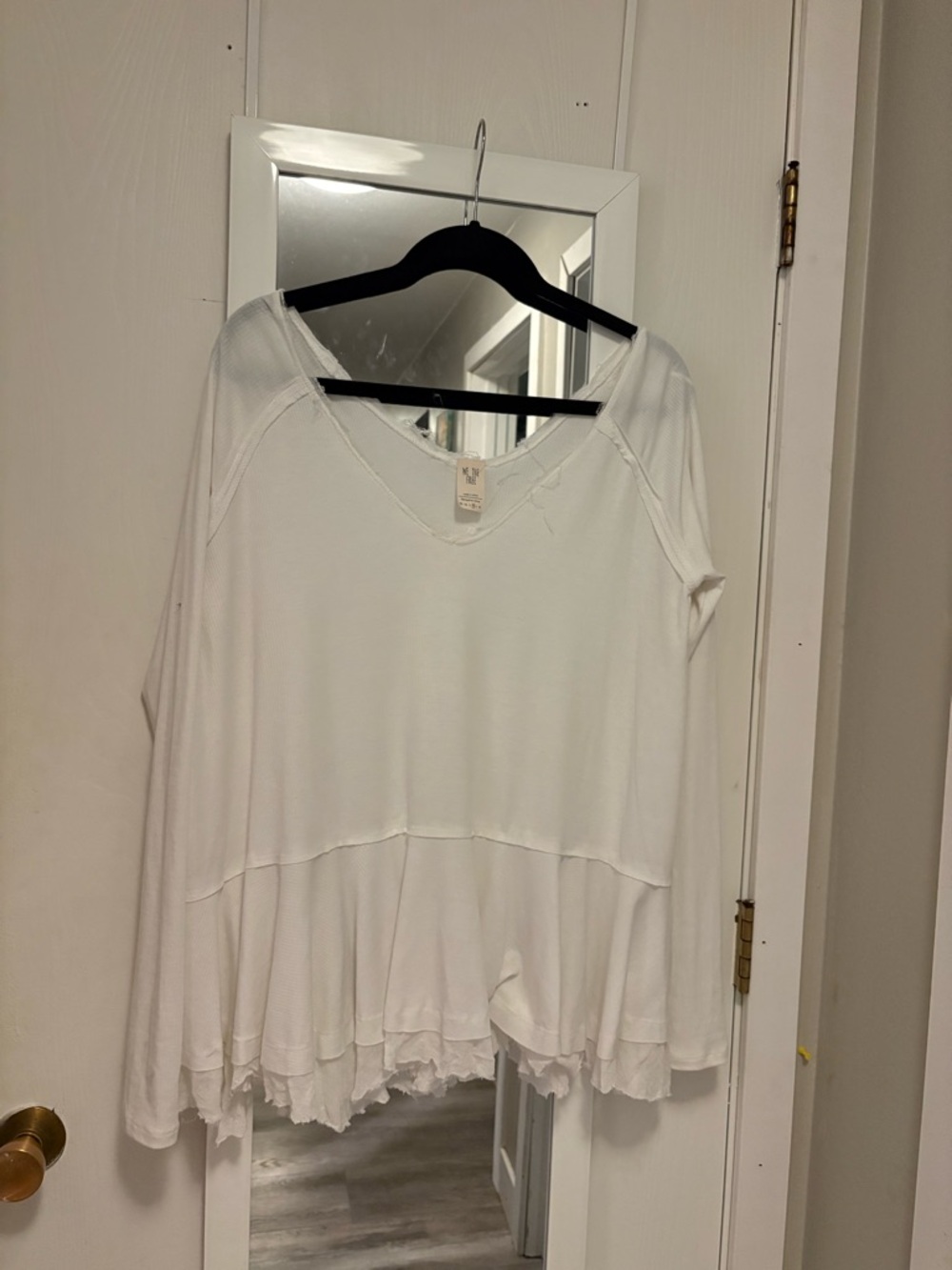 We The Free White Lightweight V-Neck Layered Tunic